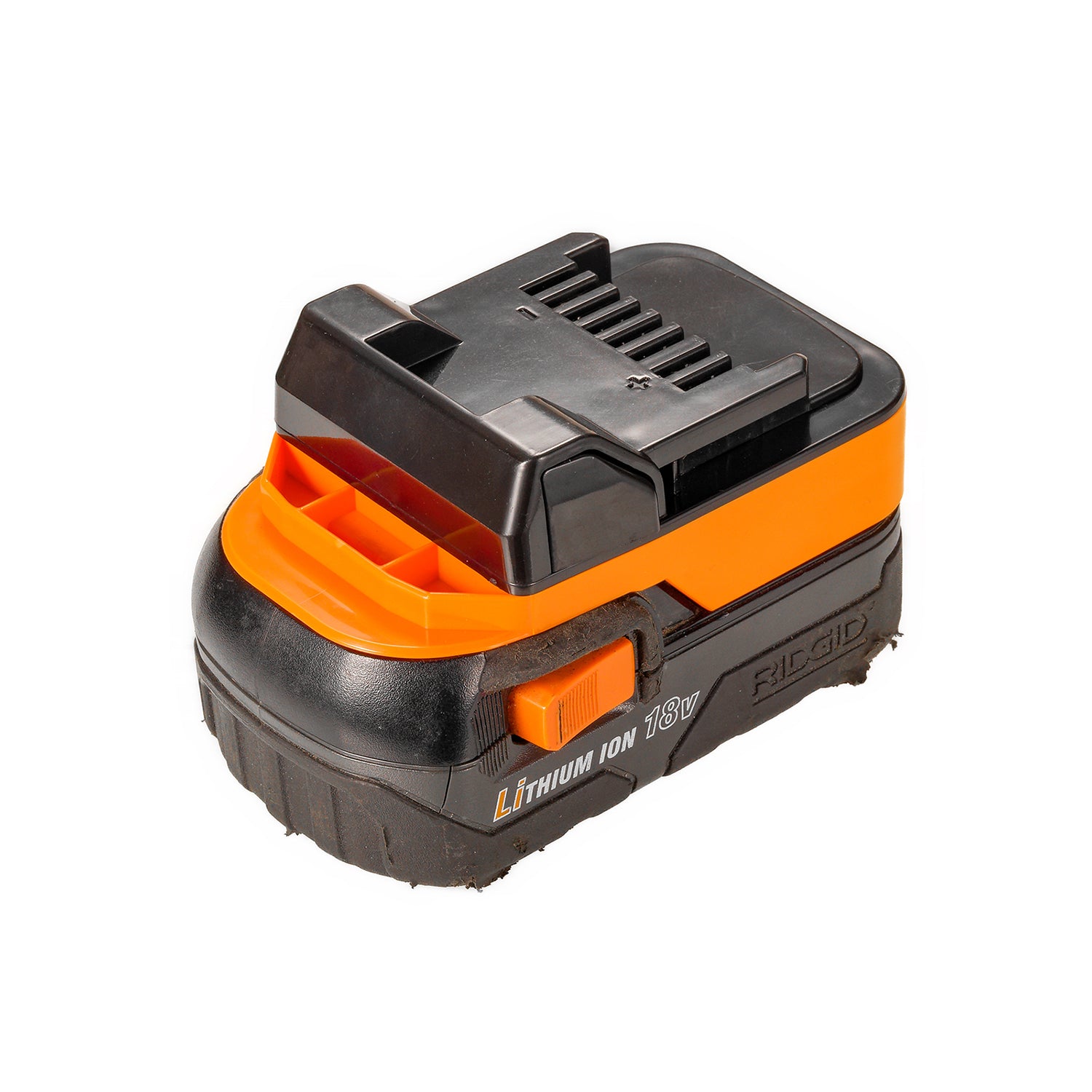 RIDGID 18V to Hikoki 18V battery adapter - fitted to the RIDGID 18V battery, Hikoki tool-side connection upward