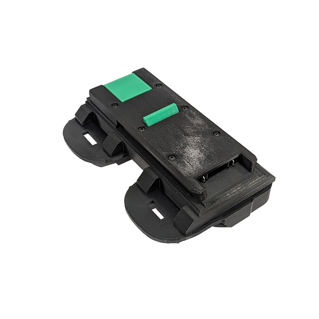 RIDGID 18V to Ryobi 36V/40V battery adapter - Ryobi tool-side connection with copper contacts in the terminal recess