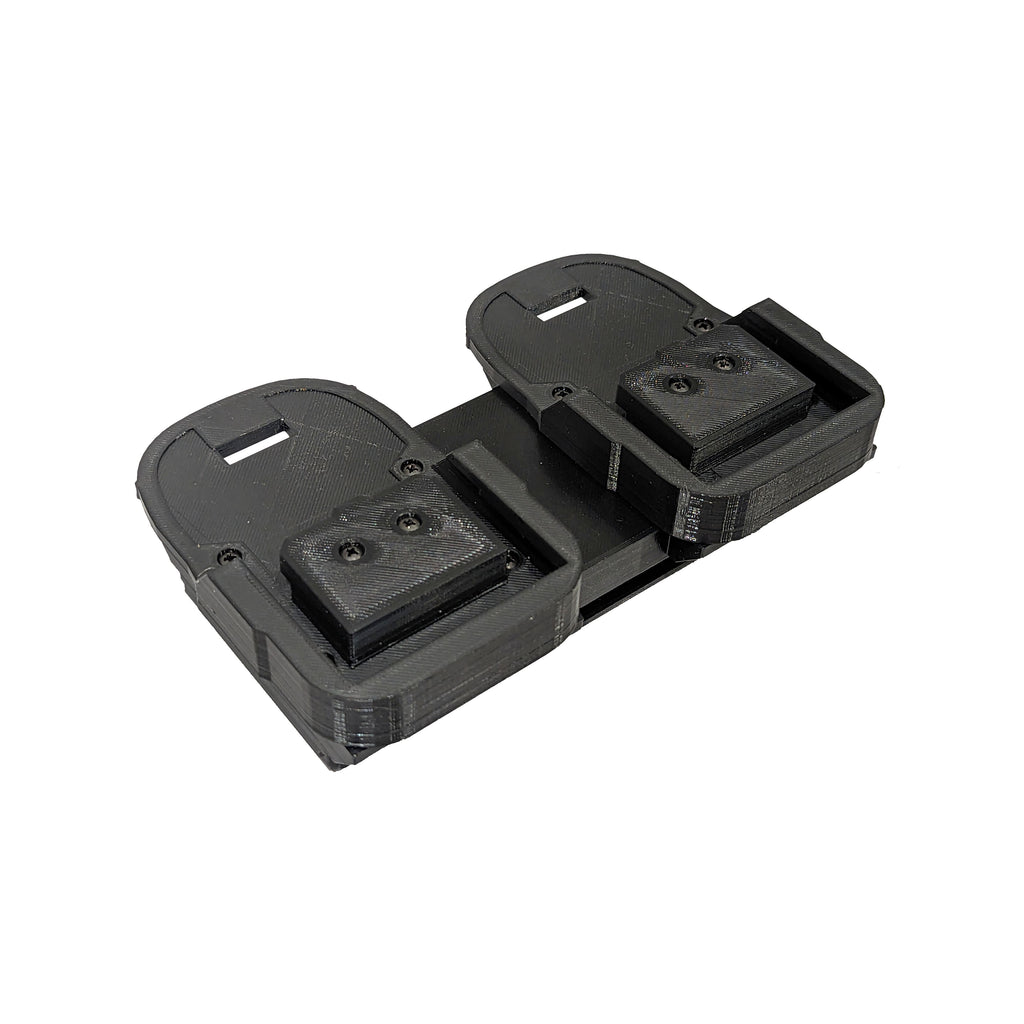 RIDGID 18V to Ryobi 36V/40V battery adapter - battery-side connection, both bays with copper terminal blocks