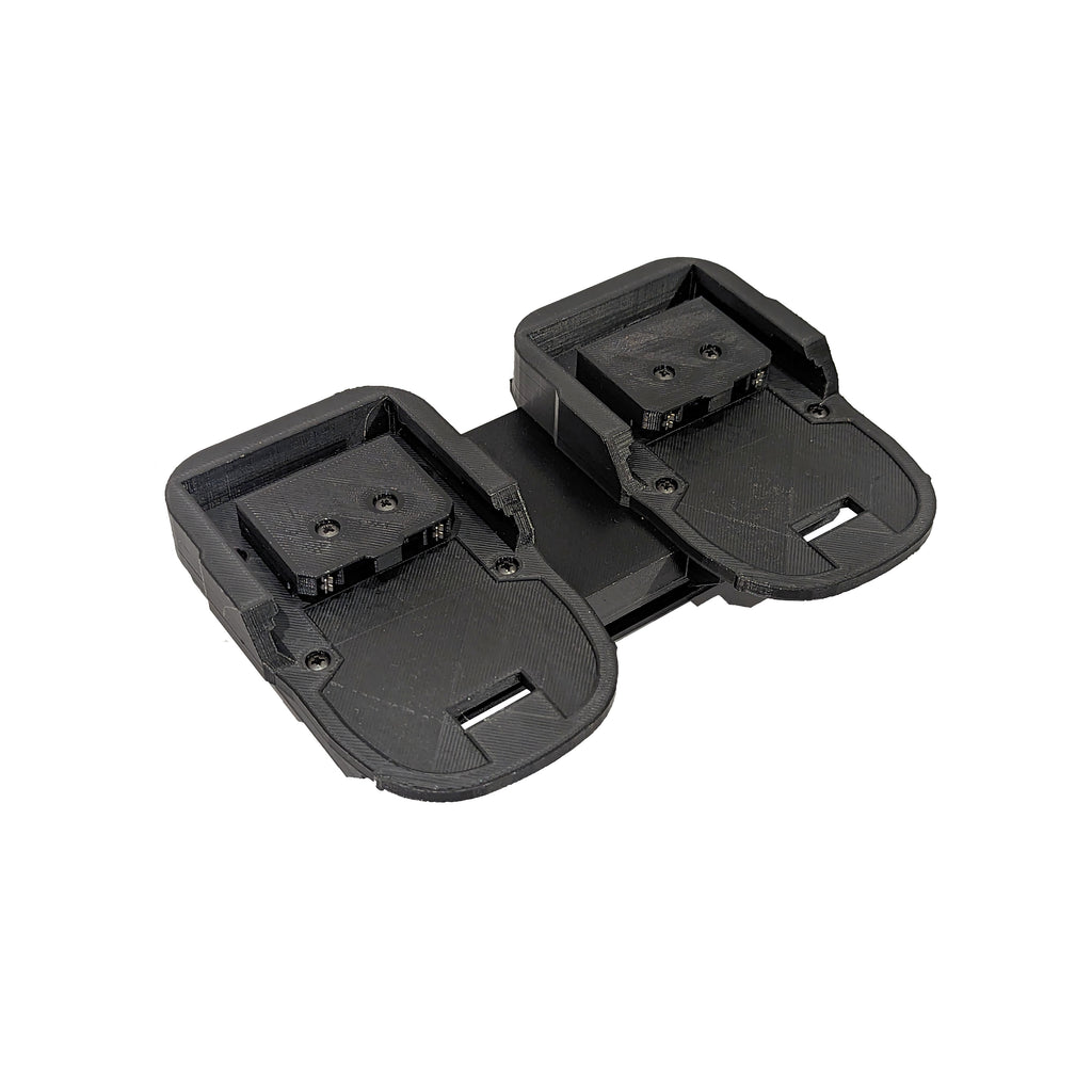RIDGID 18V to Ryobi 36V/40V battery adapter - battery-side connection, both bays with copper terminal blocks