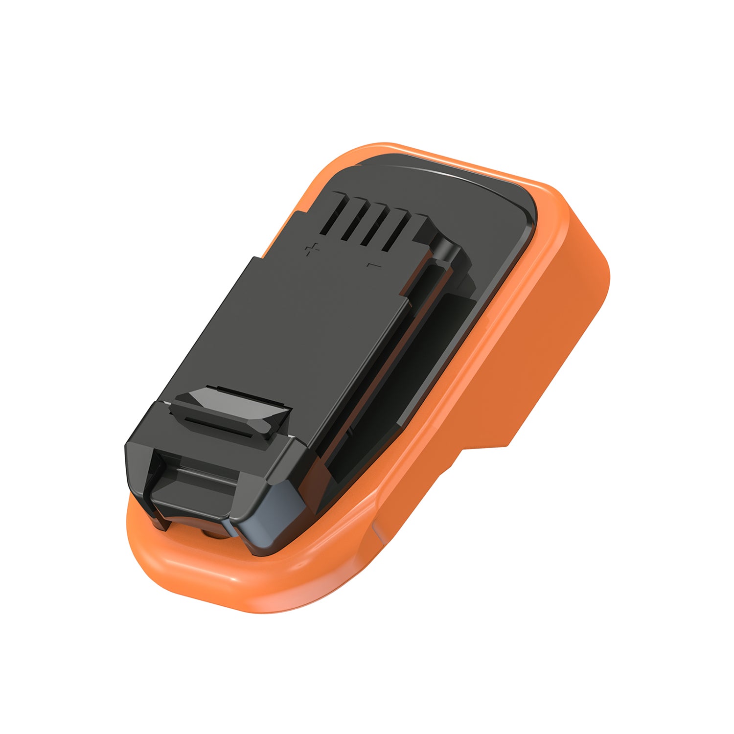 RIDGID 18V to Craftsman 20V Bolt-On battery adapter - Craftsman tool-side connection, terminal slots with + and - marks
