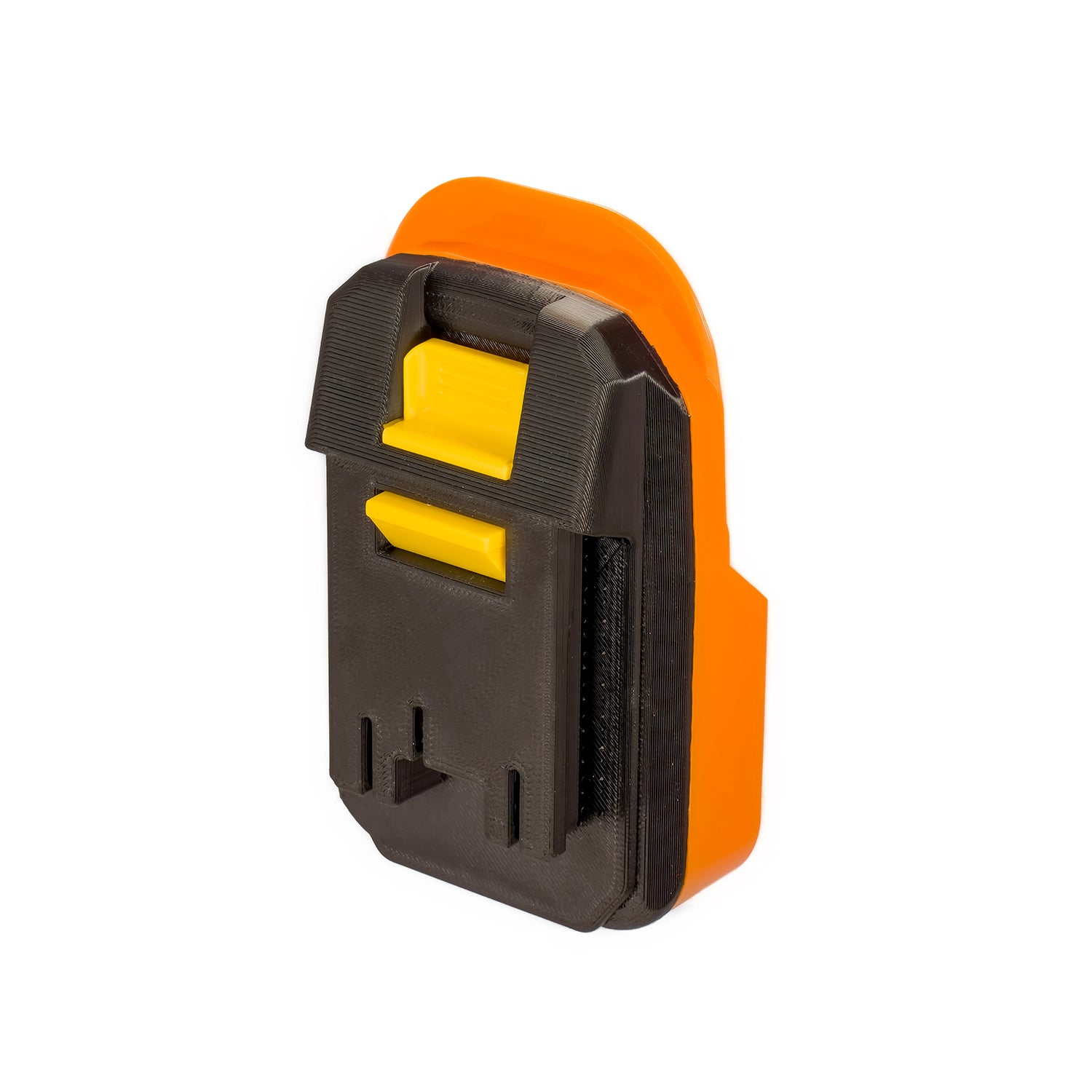 RIDGID 18V to Hart 20V battery adapter - front view of the Hart tool-side face with its release buttons