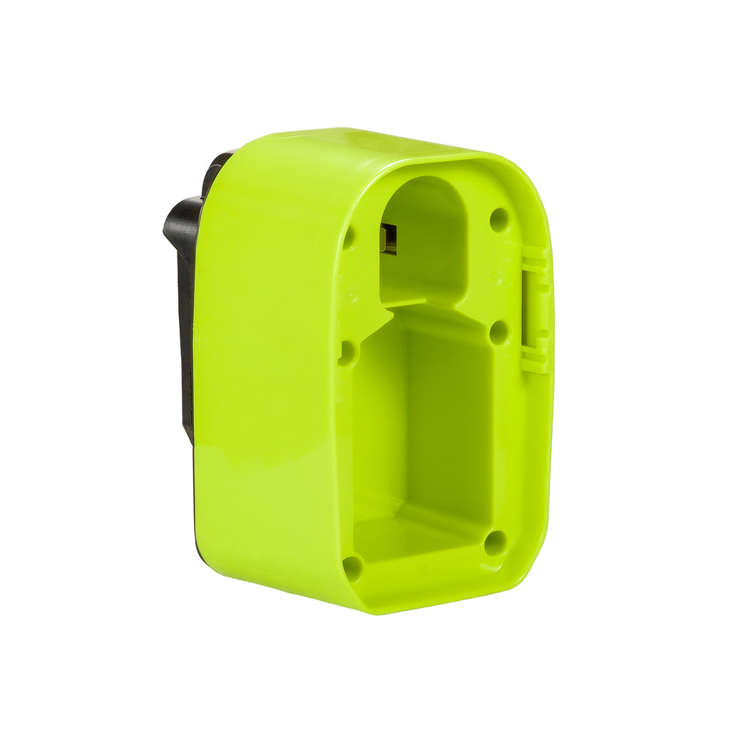 Ryobi 18V ONE+ to Chicago Electric 18V battery adapter - battery-side stem receptacle with a recessed copper contact