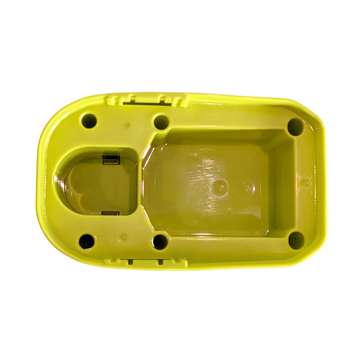 Ryobi 18V ONE+ to Stanley V20 battery adapter - battery-side connection square on, recessed contact pocket and screw bosses