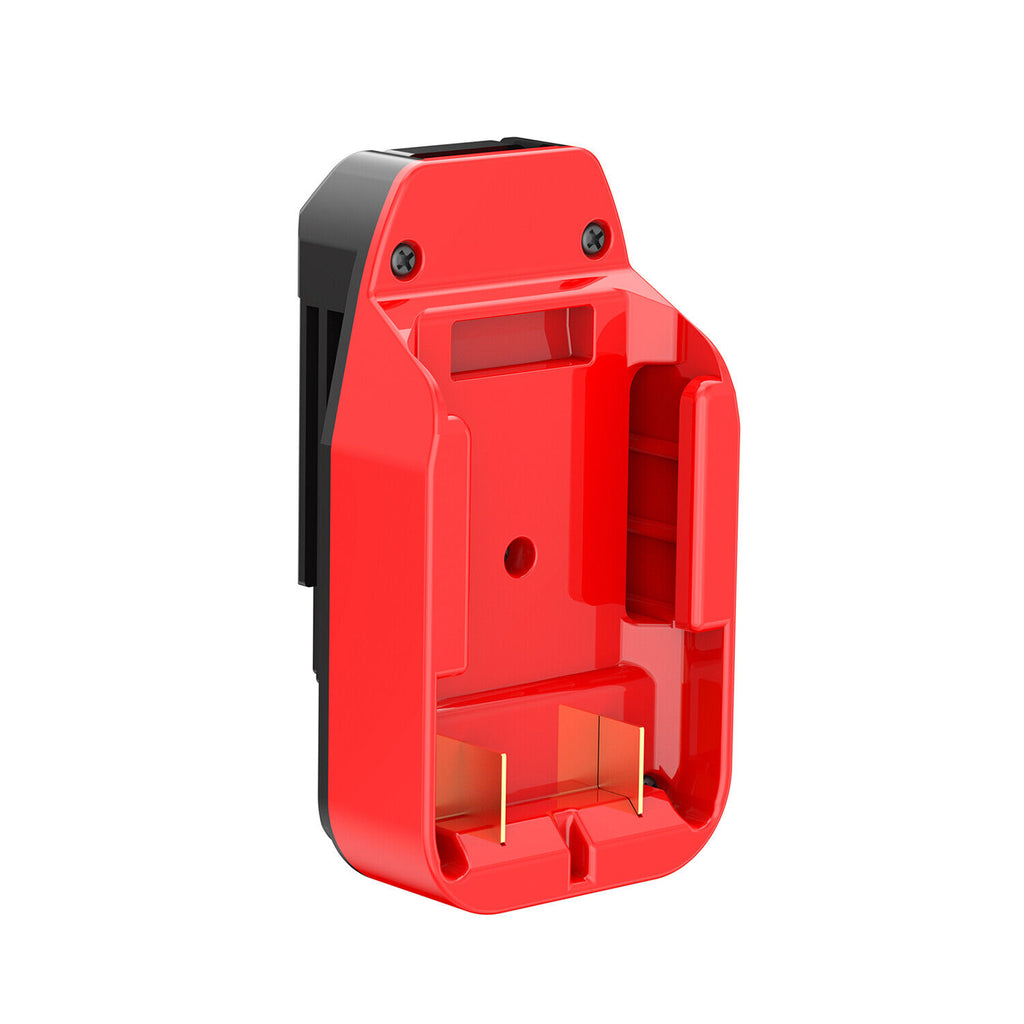 Stanley V20 to Black and Decker 20V battery adapter - red battery-side connection with twin copper blade terminals