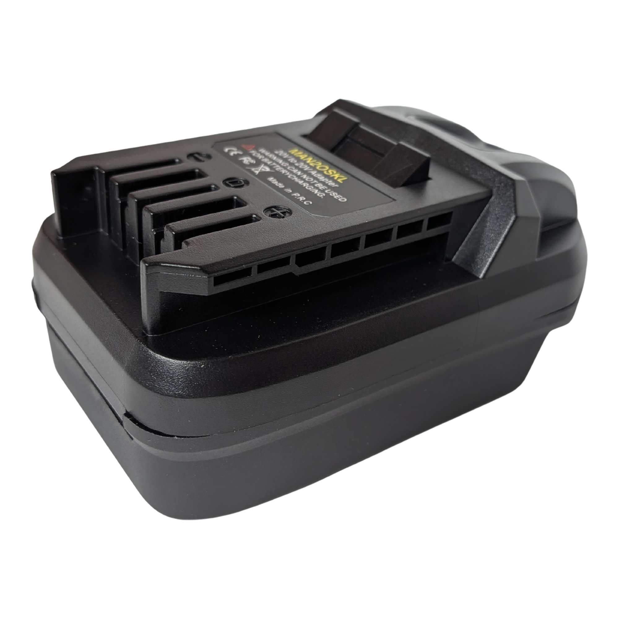 Stanley V20 to SKIL 20V PWR CORE battery adapter - SKIL tool-side connection with five contact slots and vent slots