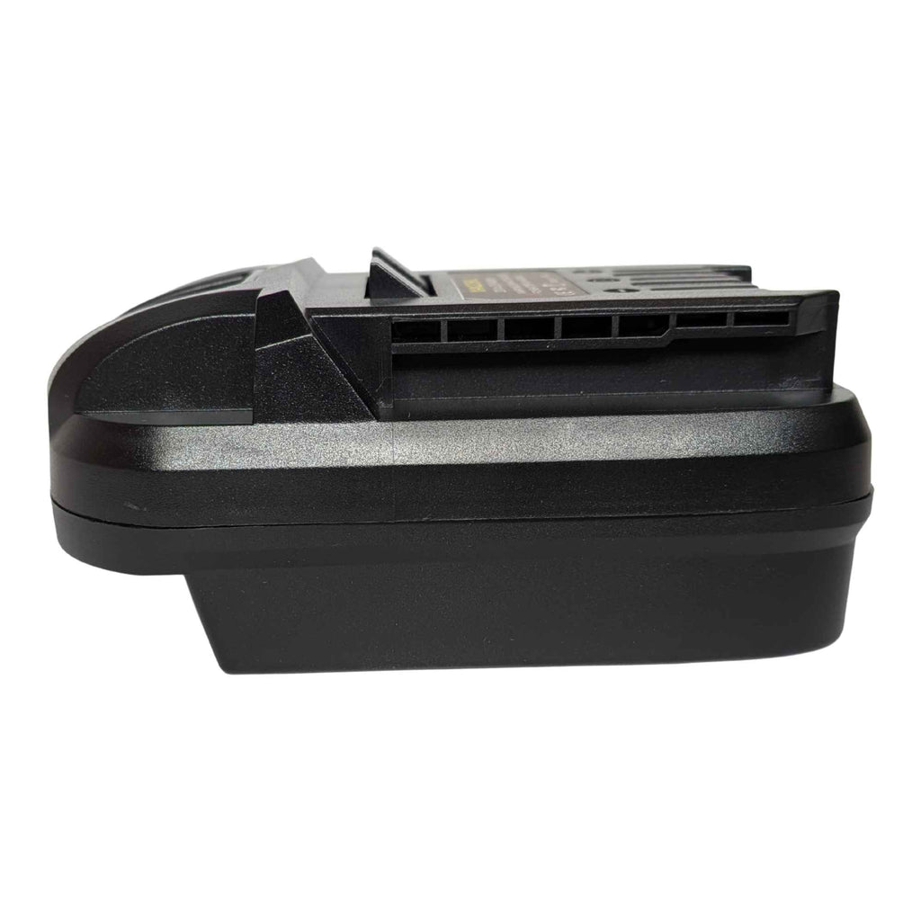 Stanley V20 to SKIL 20V PWR CORE battery adapter - side view showing both connections