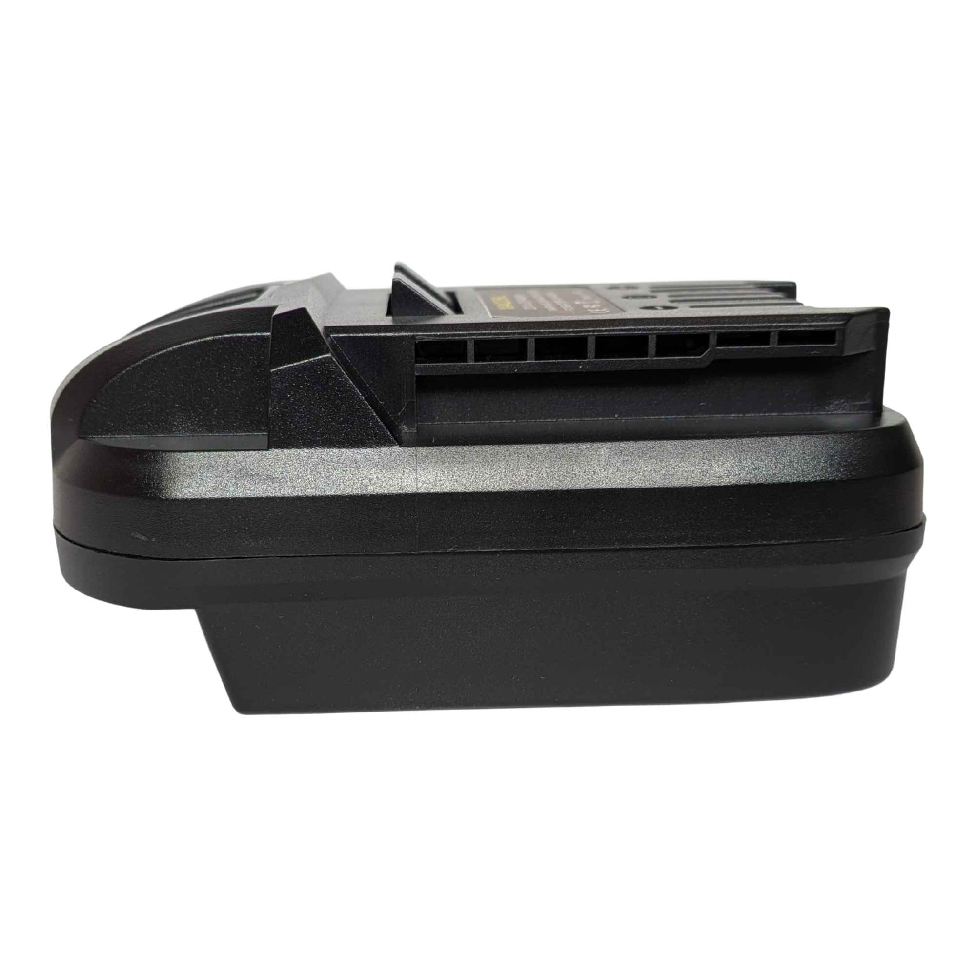 Stanley V20 to SKIL 20V PWR CORE battery adapter - side view showing both connections