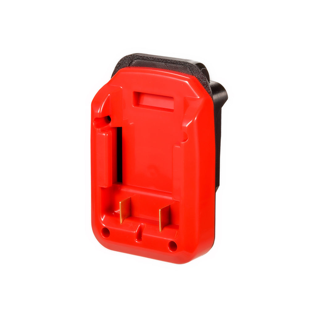 Stanley V20 to Chicago Electric 18V battery adapter - battery-side connection, twin copper terminal blades and rails