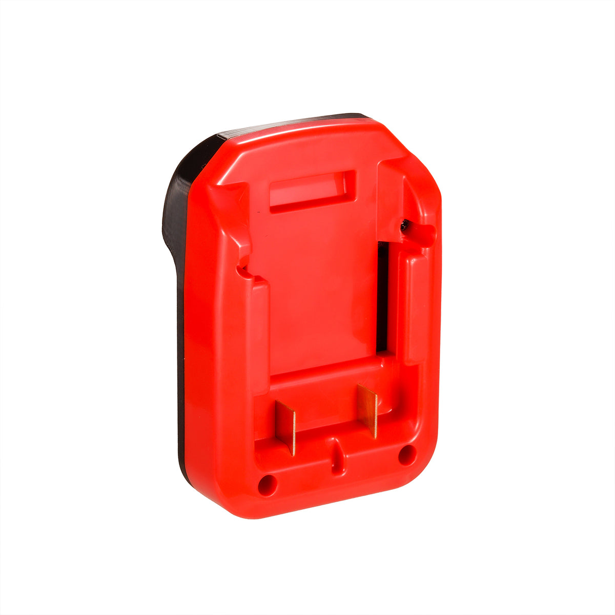 Stanley V20 to Masterforce 20V battery adapter - battery-side connection square on, twin copper blades