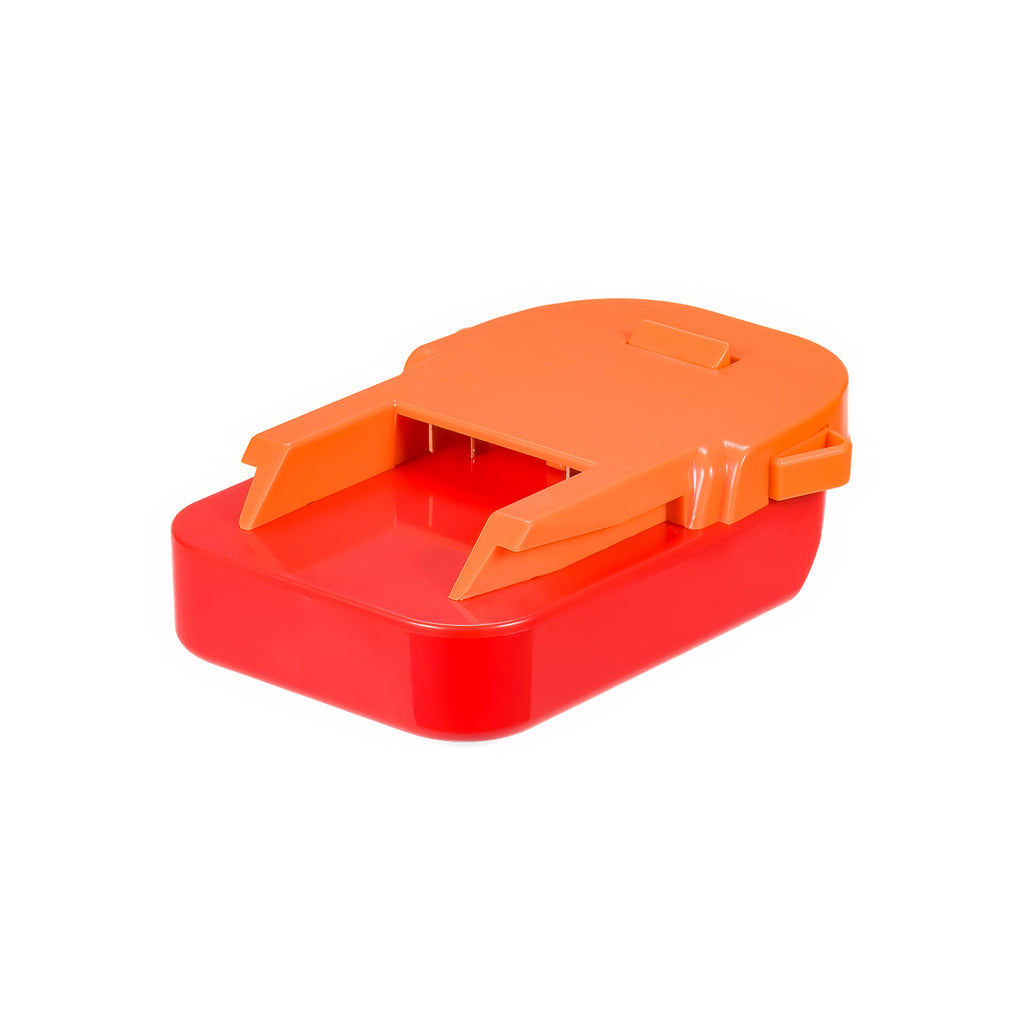 Stanley V20 to AEG 18V battery adapter - tool-side connection uppermost, guide rails, terminal slot and release catch