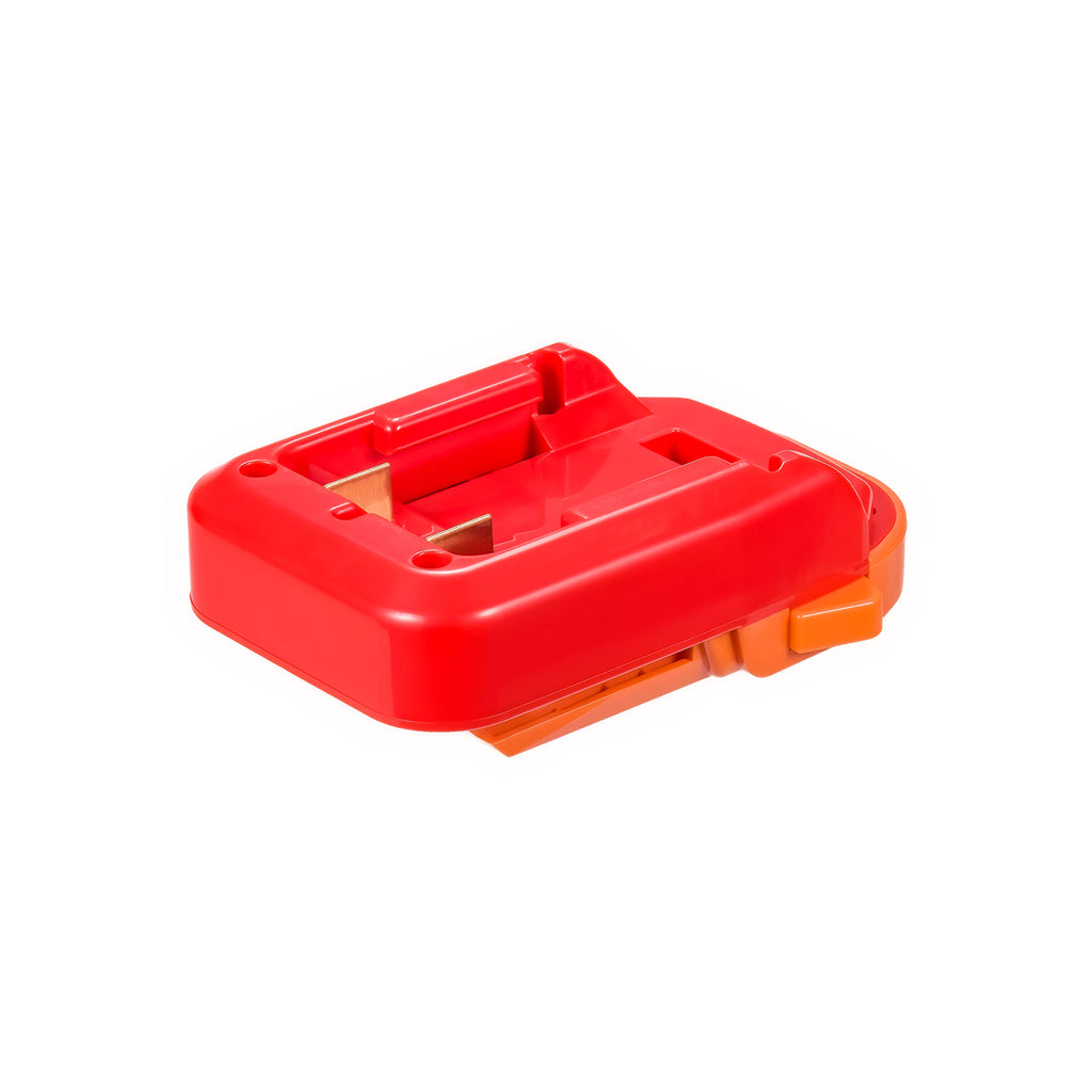 Stanley V20 to AEG 18V battery adapter - battery-side connection uppermost, guide channel and twin copper blades