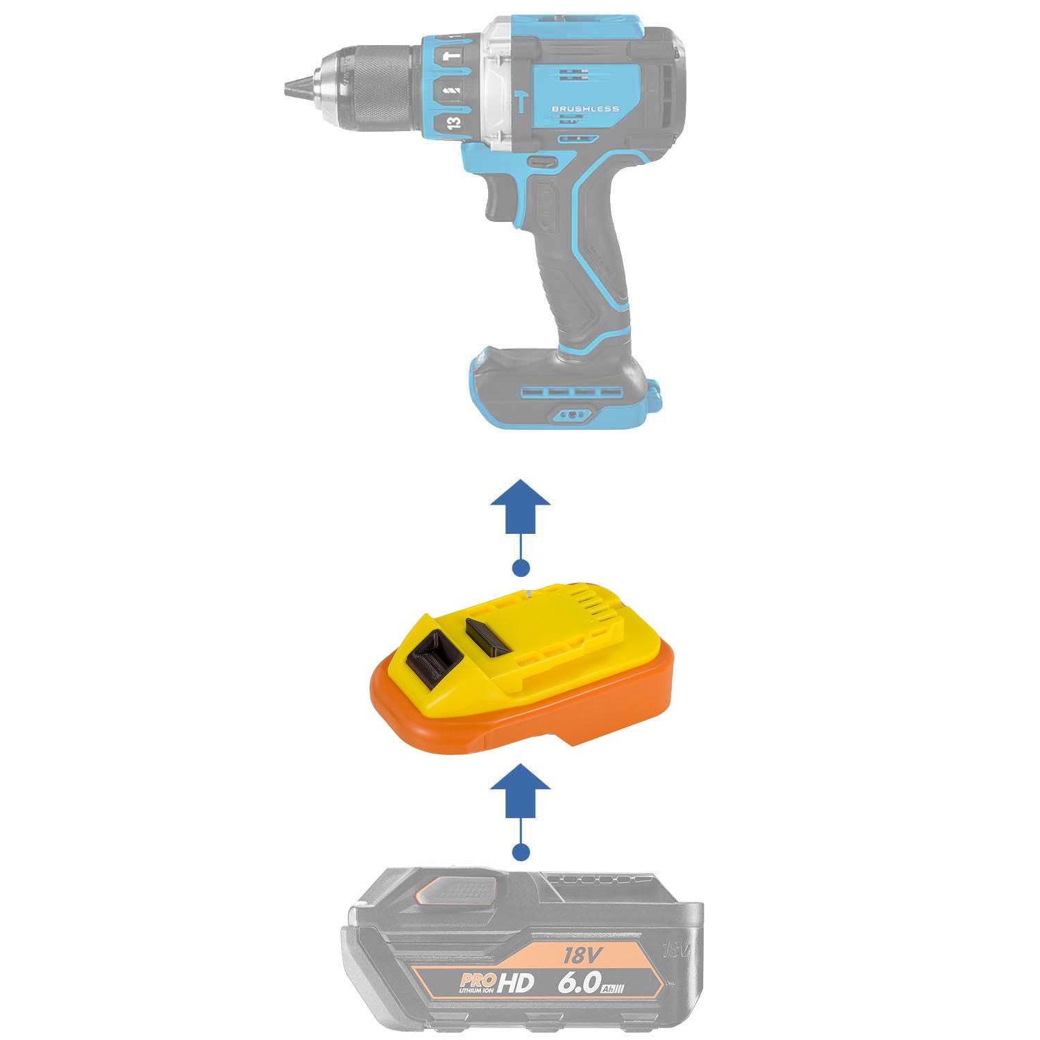 AEG 18V to Hercules 20V Battery Adapter