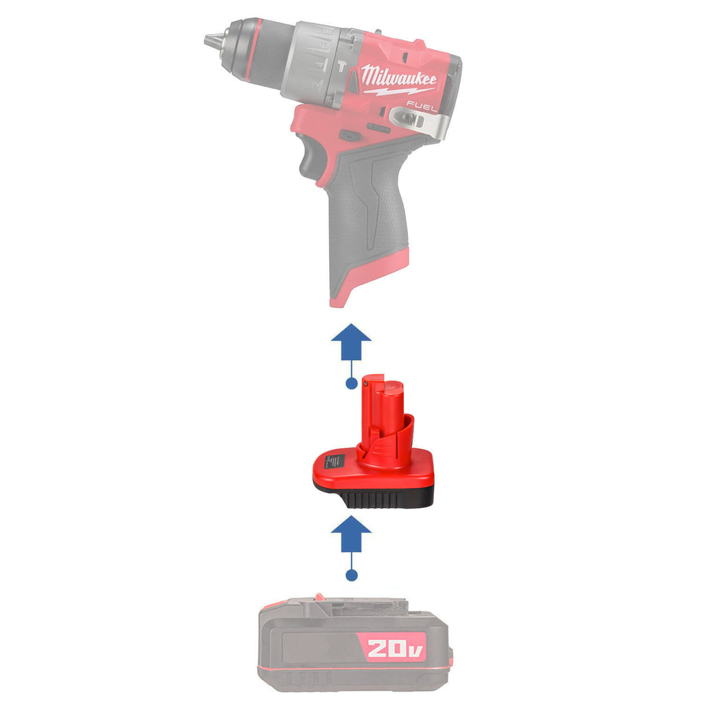 Bauer 20V to Milwaukee 12V Battery Adapter