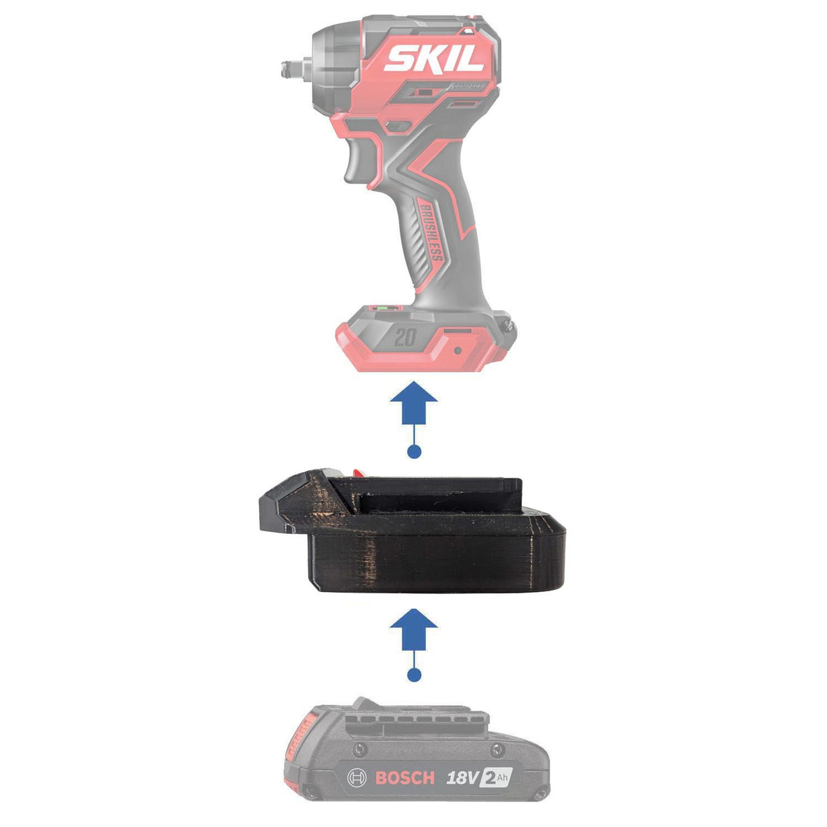 Bosch (Blue) 18V to SKIL 20V Battery Adapter