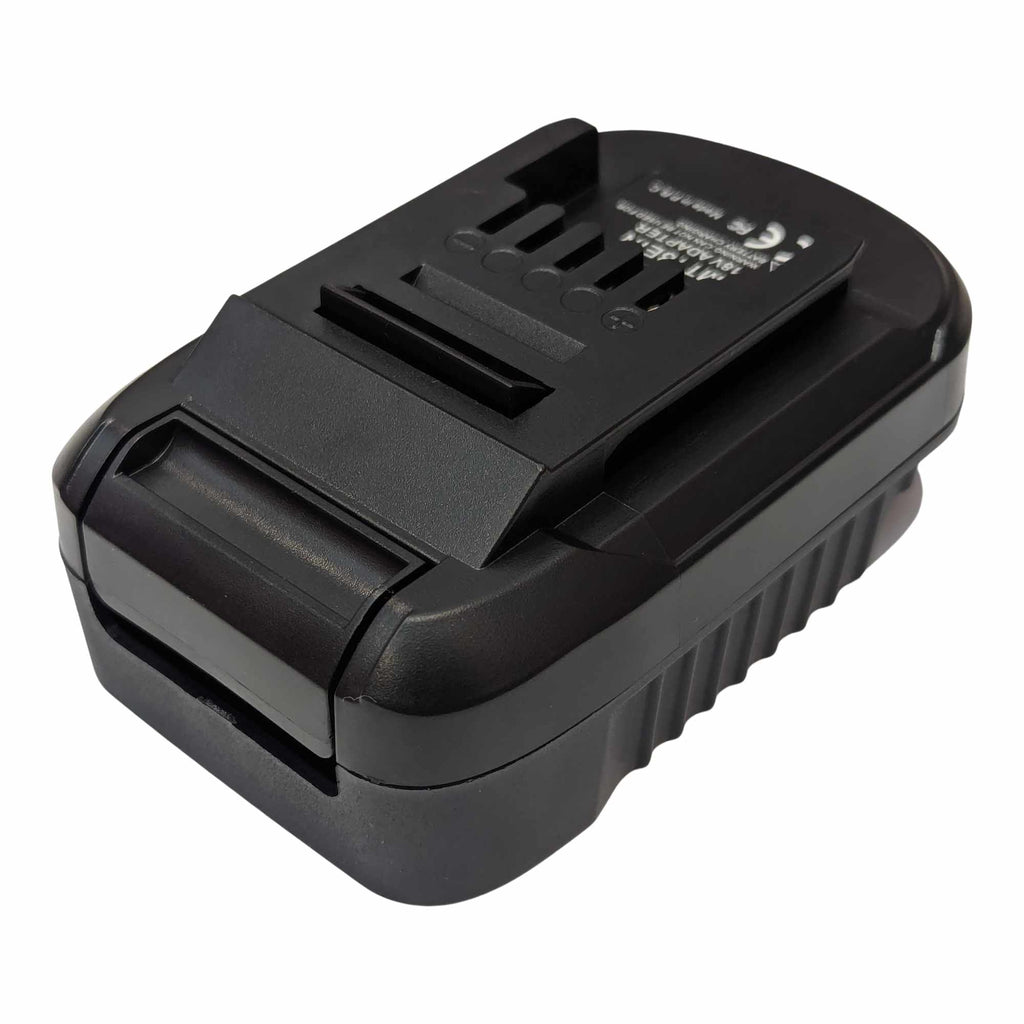 Makita 18V LXT to Einhell 18V PXC battery adapter - Einhell tool-side connection, angled top view