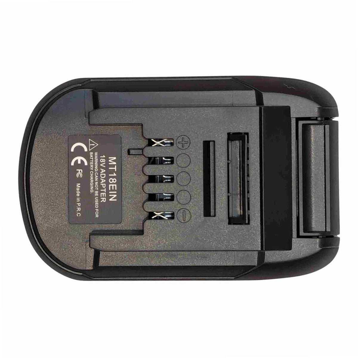 Makita 18V LXT to Einhell 18V PXC battery adapter - Einhell tool-side connection in plan view, five terminal slots