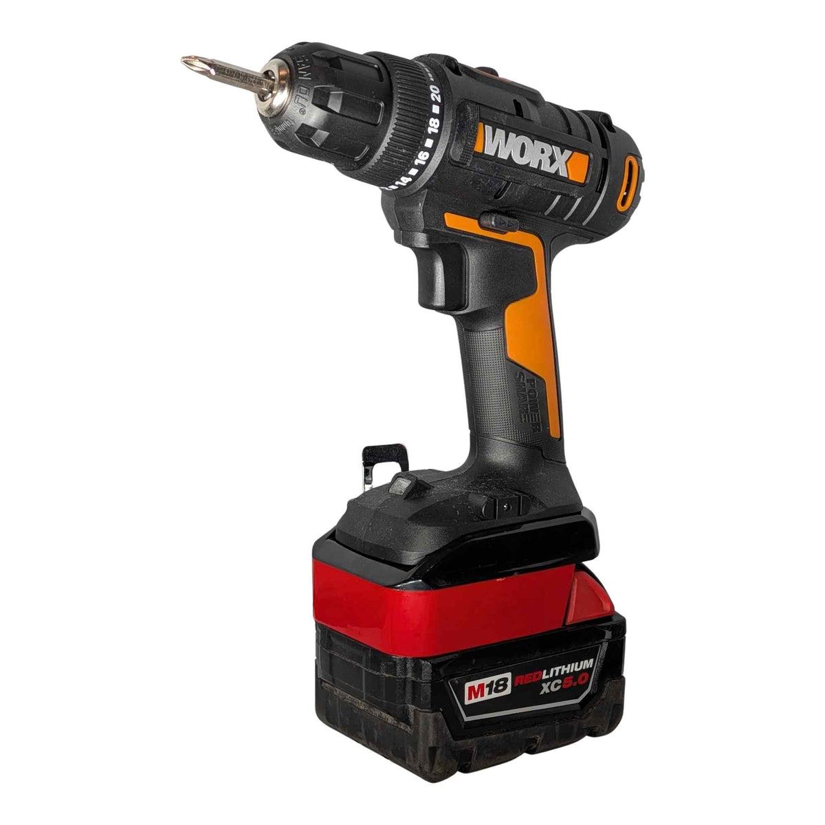 Milwaukee 18V to WORX 20V PowerShare (Orange) Battery Adapter