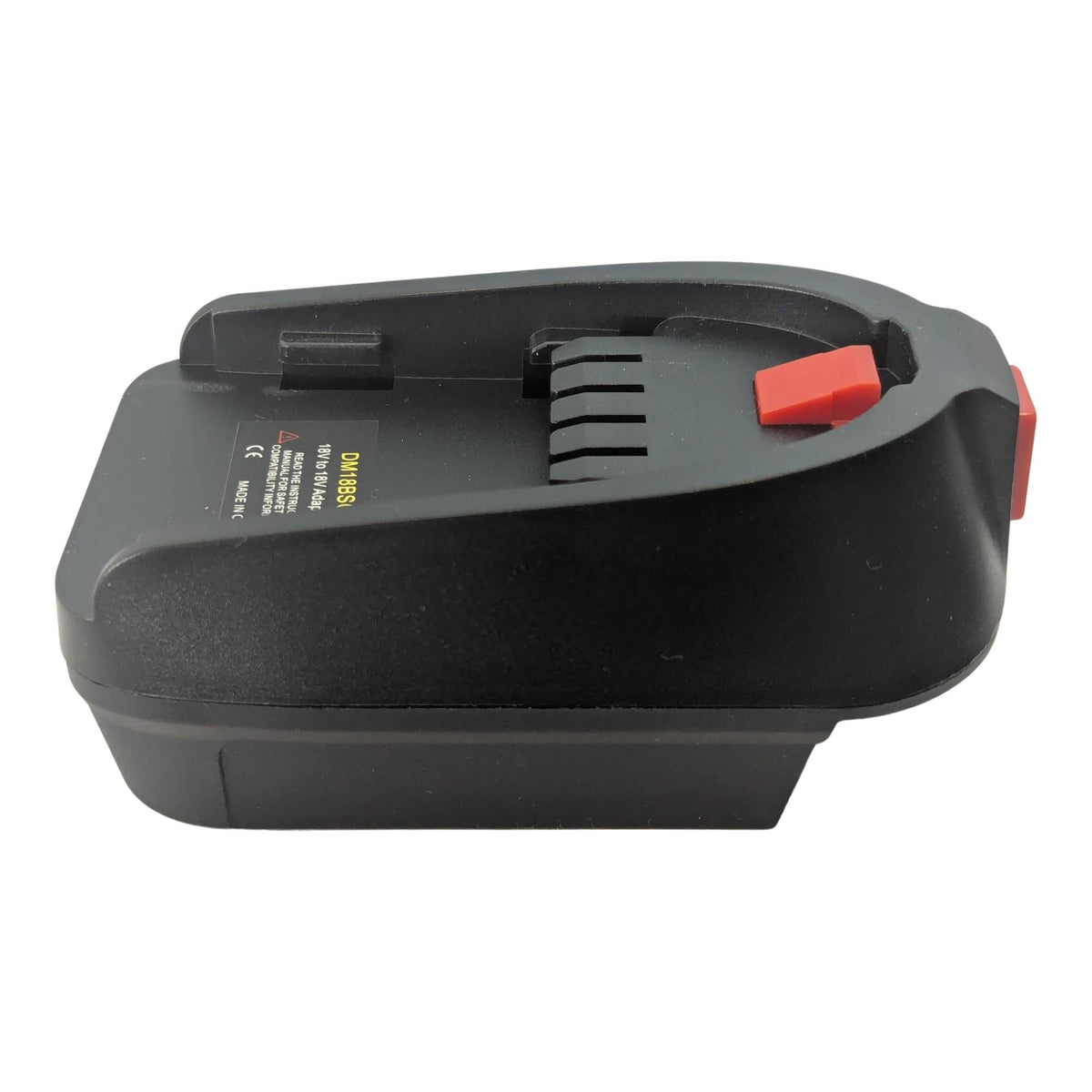 Milwaukee M18 to Husqvarna 18V Aspire P4A battery adapter - side view