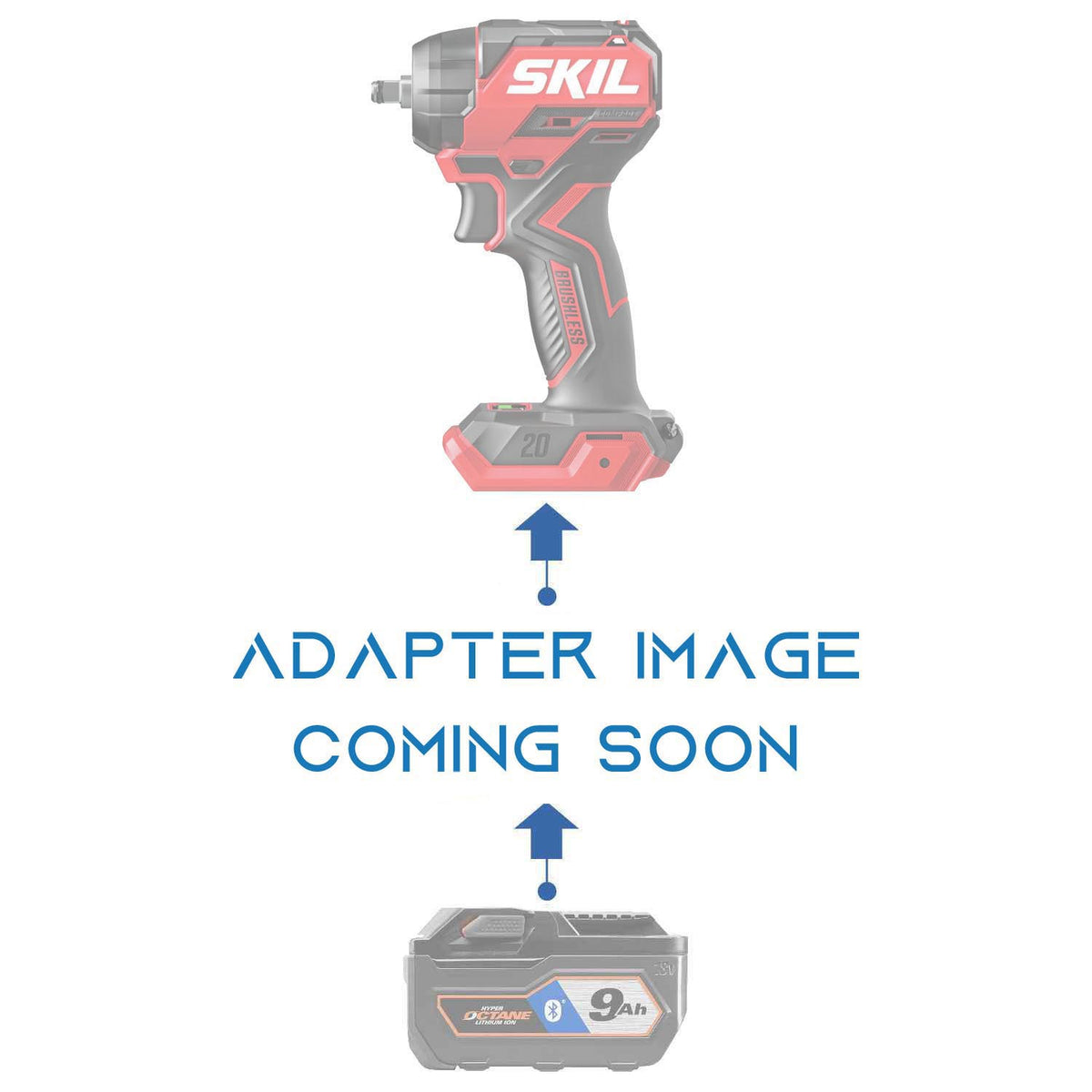 RIDGID 18V to SKIL 20V PWR CORE battery adapter - placeholder reading adapter image coming soon