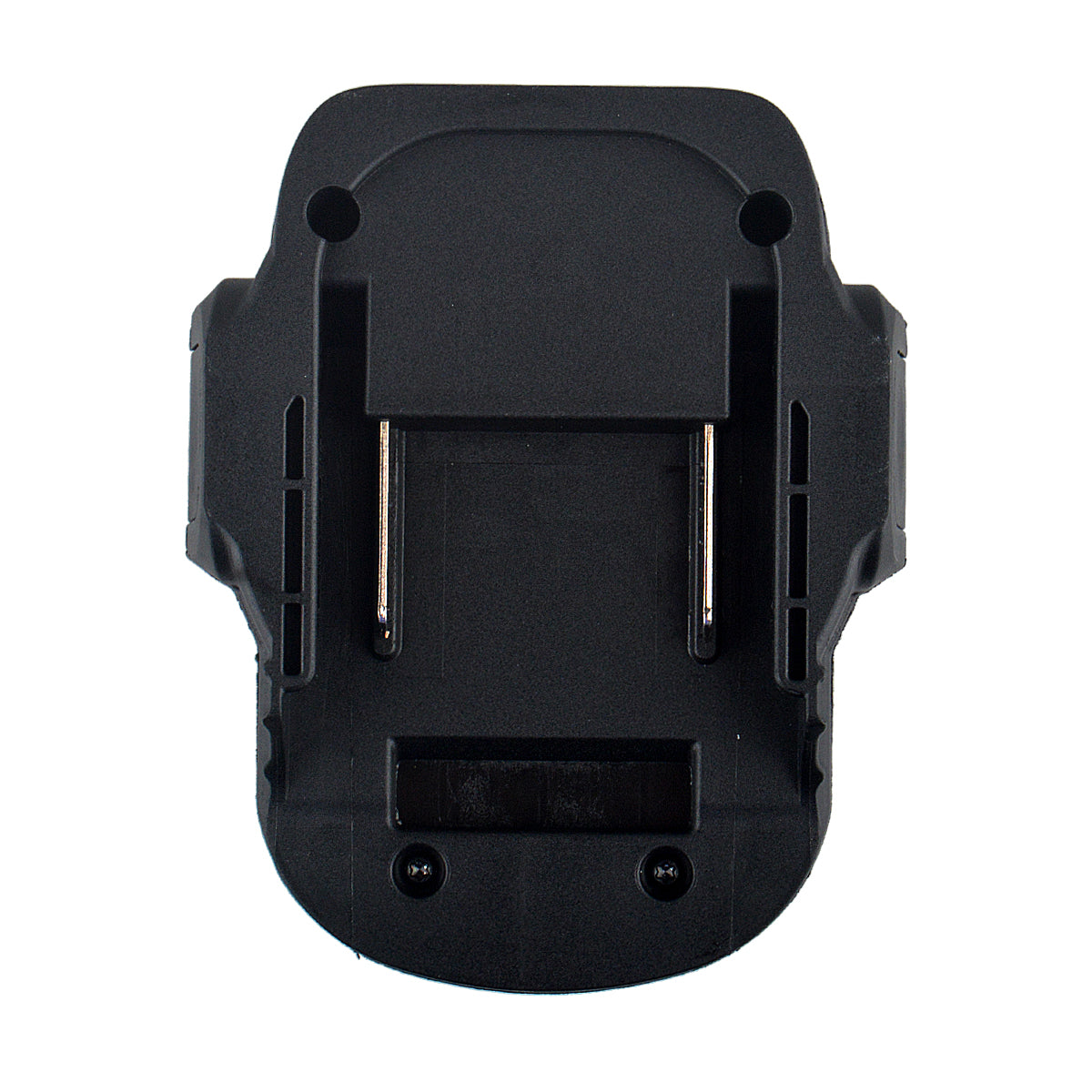 Makita 18V LXT to Makita 18V Ni-Cd/Ni-MH battery adapter - battery-side connection with twin copper blades and side rails