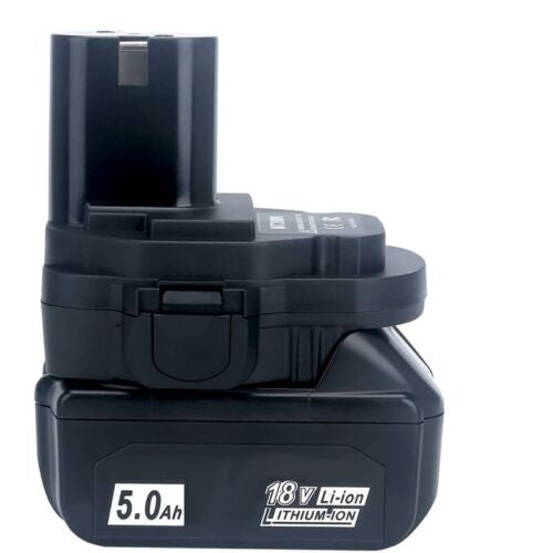 Makita 18V LXT to Makita 18V Ni-Cd/Ni-MH battery adapter - fitted to the Makita 18V LXT battery, tool-side post upward