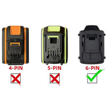 Load image into Gallery viewer, Black and Decker 20V to WORX 20V (US/Canada, 6 Pins) Battery Adapter
