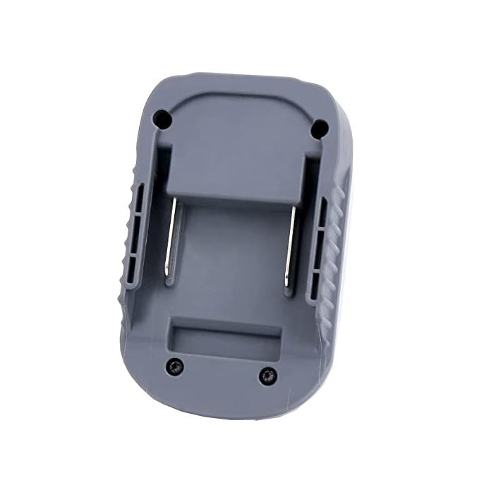 Milwaukee M18 to Dyson V6 battery adapter - battery-side connection, twin terminal blades between the rails, two screws